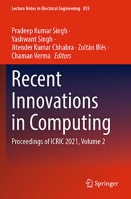 Couverture cartonnée Recent Innovations in Computing de 