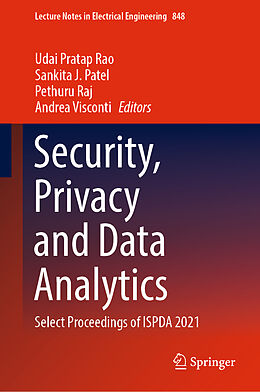 Livre Relié Security, Privacy and Data Analytics de 