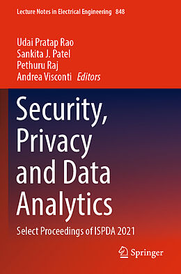 Couverture cartonnée Security, Privacy and Data Analytics de 