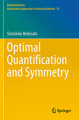 Couverture cartonnée Optimal Quantification and Symmetry de Shizuhiko Nishisato