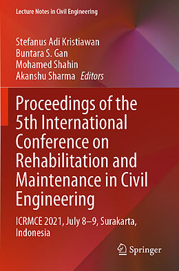 Couverture cartonnée Proceedings of the 5th International Conference on Rehabilitation and Maintenance in Civil Engineering de 