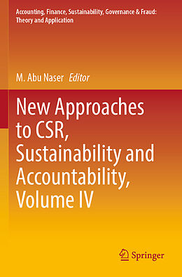 Couverture cartonnée New Approaches to CSR, Sustainability and Accountability, Volume IV de 