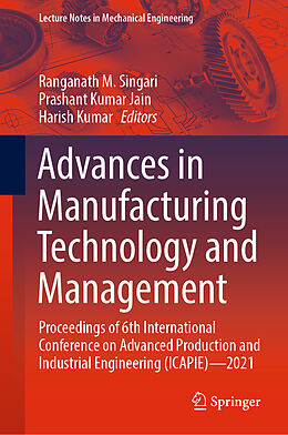 Livre Relié Advances in Manufacturing Technology and Management de 