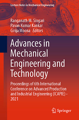 Couverture cartonnée Advances in Mechanical Engineering and Technology de 