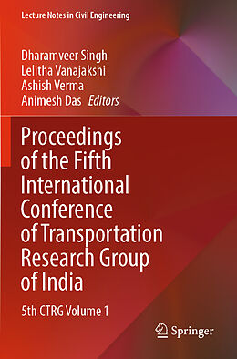 Couverture cartonnée Proceedings of the Fifth International Conference of Transportation Research Group of India de 