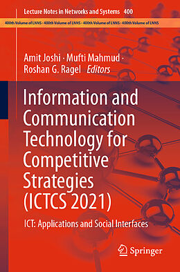 Couverture cartonnée Information and Communication Technology for Competitive Strategies (ICTCS 2021) de 