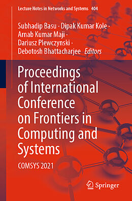 Couverture cartonnée Proceedings of International Conference on Frontiers in Computing and Systems de 