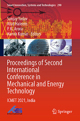 Couverture cartonnée Proceedings of Second International Conference in Mechanical and Energy Technology de 