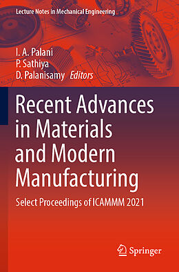 Couverture cartonnée Recent Advances in Materials and Modern Manufacturing de 