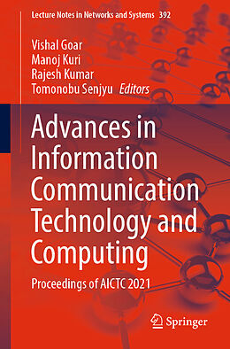 Couverture cartonnée Advances in Information Communication Technology and Computing de 