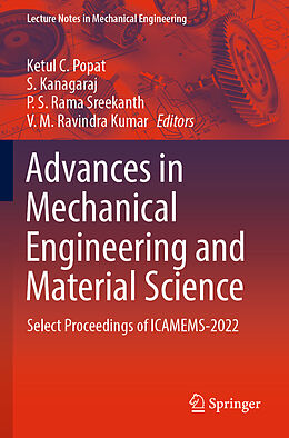 Couverture cartonnée Advances in Mechanical Engineering and Material Science de 