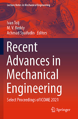 Couverture cartonnée Recent Advances in Mechanical Engineering de 