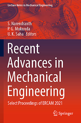 Couverture cartonnée Recent Advances in Mechanical Engineering de 