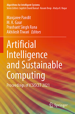 Couverture cartonnée Artificial Intelligence and Sustainable Computing de 