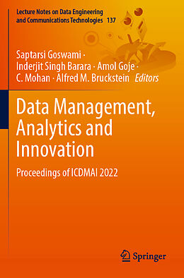 Couverture cartonnée Data Management, Analytics and Innovation de 