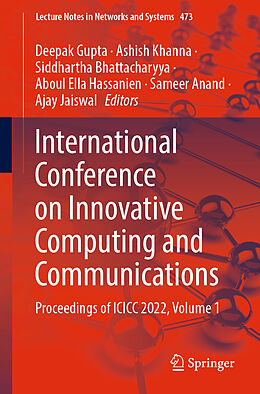 Couverture cartonnée International Conference on Innovative Computing and Communications de 