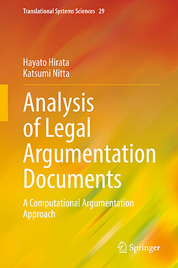 Fester Einband Analysis of Legal Argumentation Documents von Katsumi Nitta, Hayato Hirata