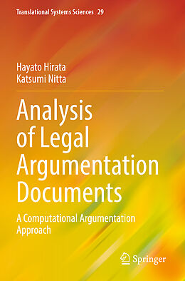 Kartonierter Einband Analysis of Legal Argumentation Documents von Katsumi Nitta, Hayato Hirata