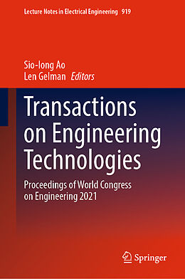 Livre Relié Transactions on Engineering Technologies de 