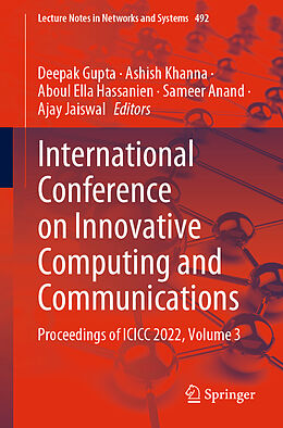 Couverture cartonnée International Conference on Innovative Computing and Communications de 