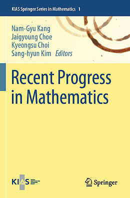 Couverture cartonnée Recent Progress in Mathematics de 