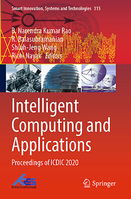 Couverture cartonnée Intelligent Computing and Applications de 