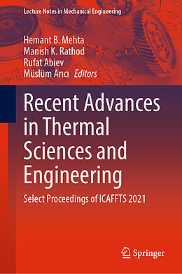 Livre Relié Recent Advances in Thermal Sciences and Engineering de 