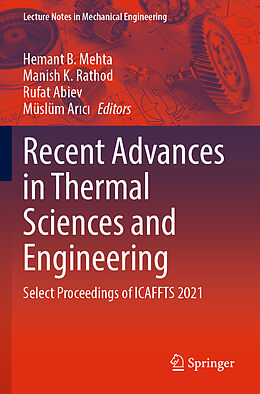 Couverture cartonnée Recent Advances in Thermal Sciences and Engineering de 