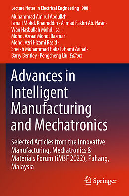 Couverture cartonnée Advances in Intelligent Manufacturing and Mechatronics de 