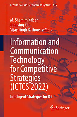 Couverture cartonnée Information and Communication Technology for Competitive Strategies (ICTCS 2022) de 