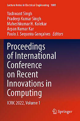 Couverture cartonnée Proceedings of International Conference on Recent Innovations in Computing de 