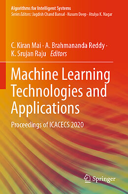 Couverture cartonnée Machine Learning Technologies and Applications de 