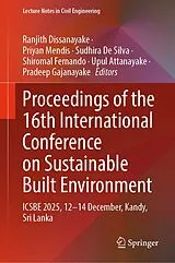 Fester Einband Proceedings of the 16th International Conference on Sustainable Built Environment von