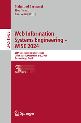 Couverture cartonnée Web Information Systems Engineering - WISE 2024 de 