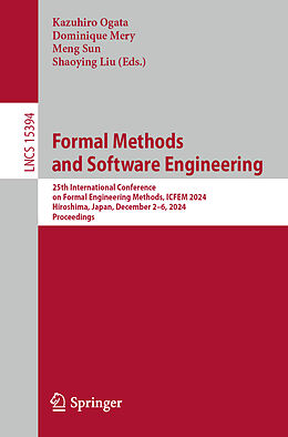 Couverture cartonnée Formal Methods and Software Engineering de 