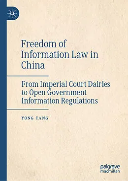 E-Book (pdf) Freedom of Information Law in China von Yong Tang