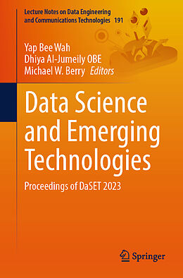 Couverture cartonnée Data Science and Emerging Technologies de 