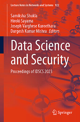Couverture cartonnée Data Science and Security de 