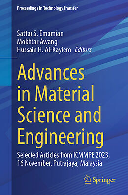 Couverture cartonnée Advances in Material Science and Engineering de 