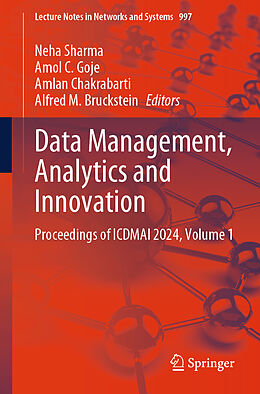 Couverture cartonnée Data Management, Analytics and Innovation de 