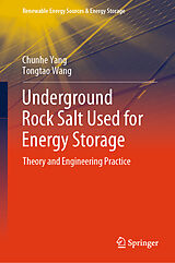 Livre Relié Underground Rock Salt Used for Energy Storage de Chunhe Yang, Tongtao Wang