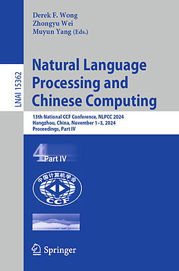 Couverture cartonnée Natural Language Processing and Chinese Computing de 