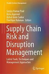 Fester Einband Supply Chain Risk and Disruption Management von 