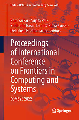 Couverture cartonnée Proceedings of International Conference on Frontiers in Computing and Systems de 