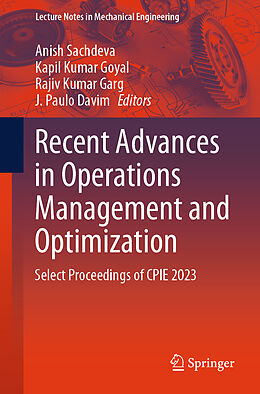 Couverture cartonnée Recent Advances in Operations Management and Optimization de 