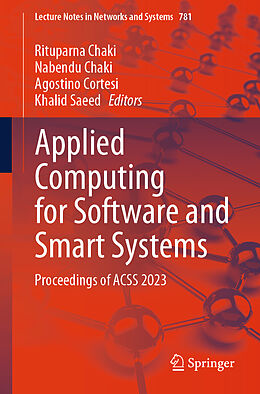 Couverture cartonnée Applied Computing for Software and Smart Systems de 