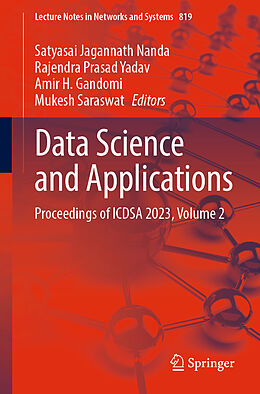 Couverture cartonnée Data Science and Applications de 