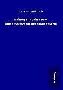 Fester Einband Beitrag zur Lehre vom Landschaftsrecht der Standesherrn von Carl Ferdinand Göriz