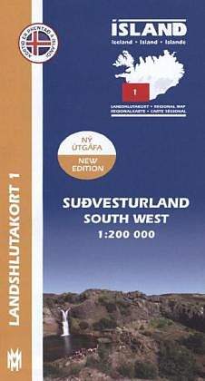 Landshlutakort 01. Sudvesturland / South West. New Edition 200000