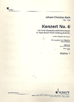 Johann Christian Bach Notenblätter Klavierkonzert Nr. 6 G-Dur